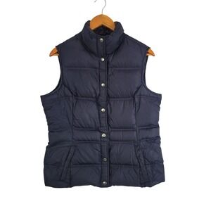 Lands' End Down Puffer Vest Navy Blue Size Medium